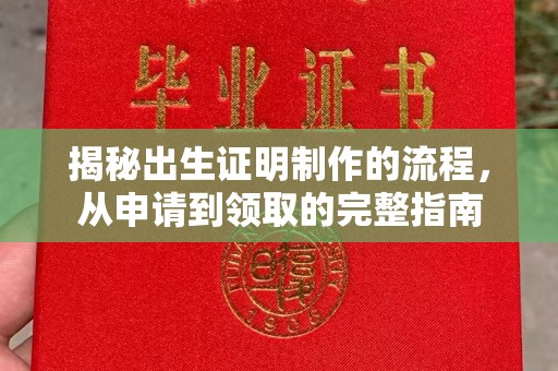 玉树揭秘出生证明制作的流程，从申请到领取的完整指南