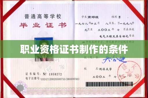 玉树职业资格证书制作的条件